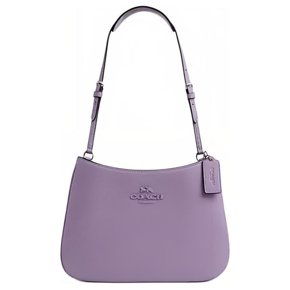 Coach Penelope 26 Logo Snap Closure Smooth Leather Tote Shoulder Bag Large Women bags Silver Light-Purple CP101-SVIZ Basic Set (Bag+Dust Bag)