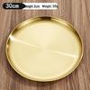 ZISIZ Thickened Stainless Steel Gold Steak Dinner Plate