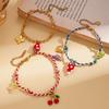 Stainless Steel Cherry & Butterfly Tassel Bracelet - Fashionable, Sweet, and Unique Design