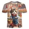 Kawaii Cartoon Animal Fox Kids Adult Printed T-shirt Summer Women's and Men's Casual Outdoor Girl and Boy Short Sleeve Tees Top