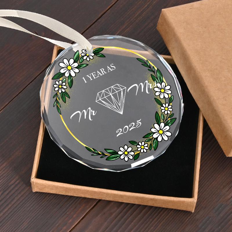 1pc/2pcs Wedding Ornament 2025 – Perfect Mr and Mrs Gifts & Bride Gift