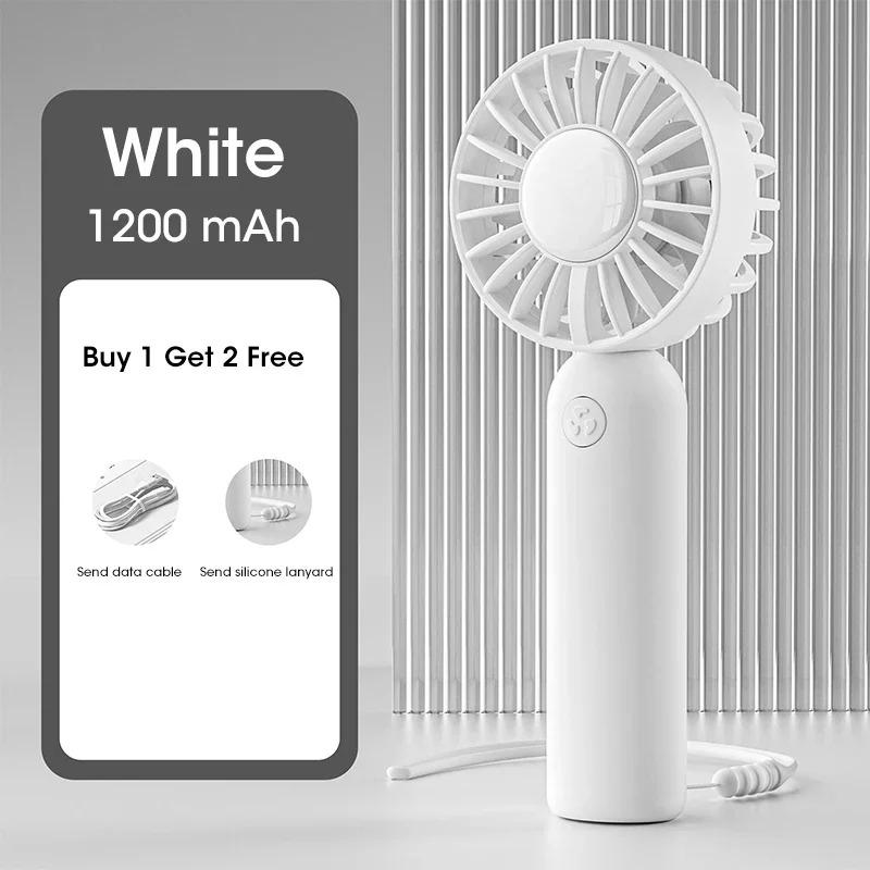

Mini Portable Handheld Fan USB Powered with Three Speeds for Summer Outdoor Travel and Personal Desktop Use белый