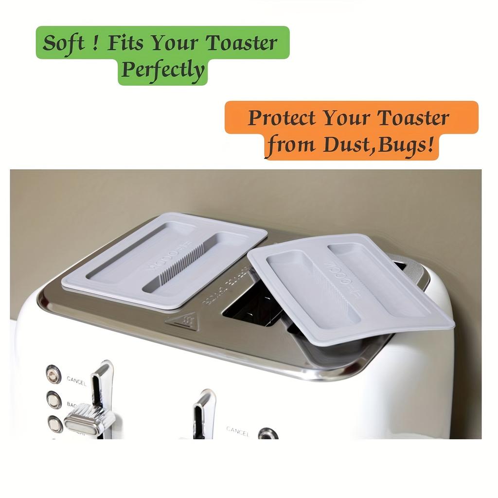 1/2pcs Toaster Dustproof Cover BPA-Free Food-Safe Silicone Toasters Protector Lid for Blocks Dirt Bugs Pet Hair Kitchen Gadgets