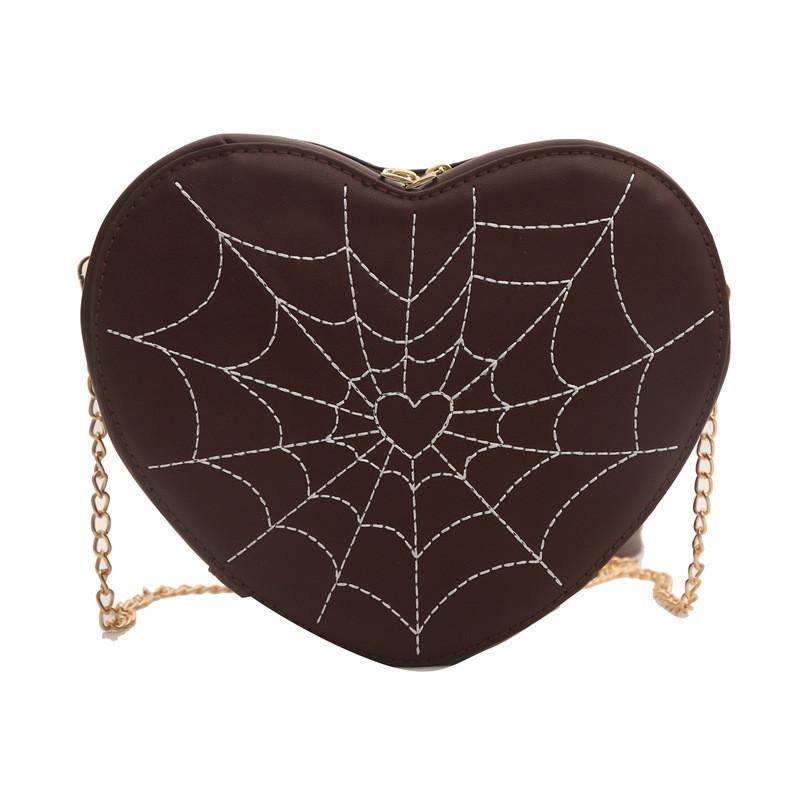 Elegant Heart-shaped Women s Bag With Chain Strap For Daily Matching кофейный