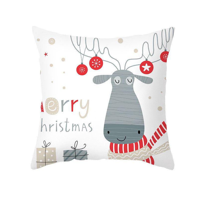 Festive Santa Claus Christmas Cushion Cover With Super Soft Peach Skin Velvet For Home Decor