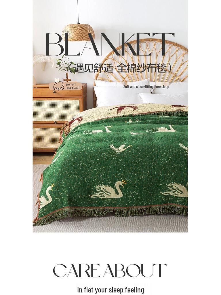 Pure Cotton Extra Large Thick Gauze Blanket - Summer Nap Cover & Sofa Towel