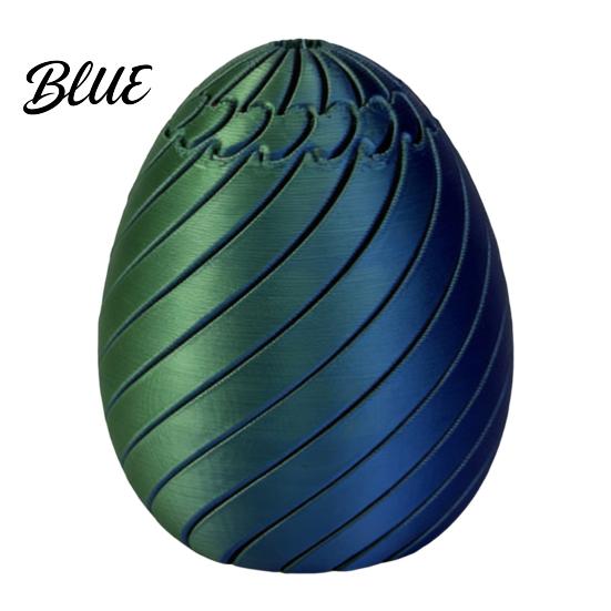 Easter Egg Toy Funny Twist Fidget 3D Printed Spiral Figurine Hand Stress Reliever Rotating Puzzle for Adults Anxiety Relief Gradient Color