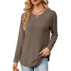 T-shirt da Donna Autunno/Inverno 2023 Girocollo Manica Lunga Ampia con Bottoni
