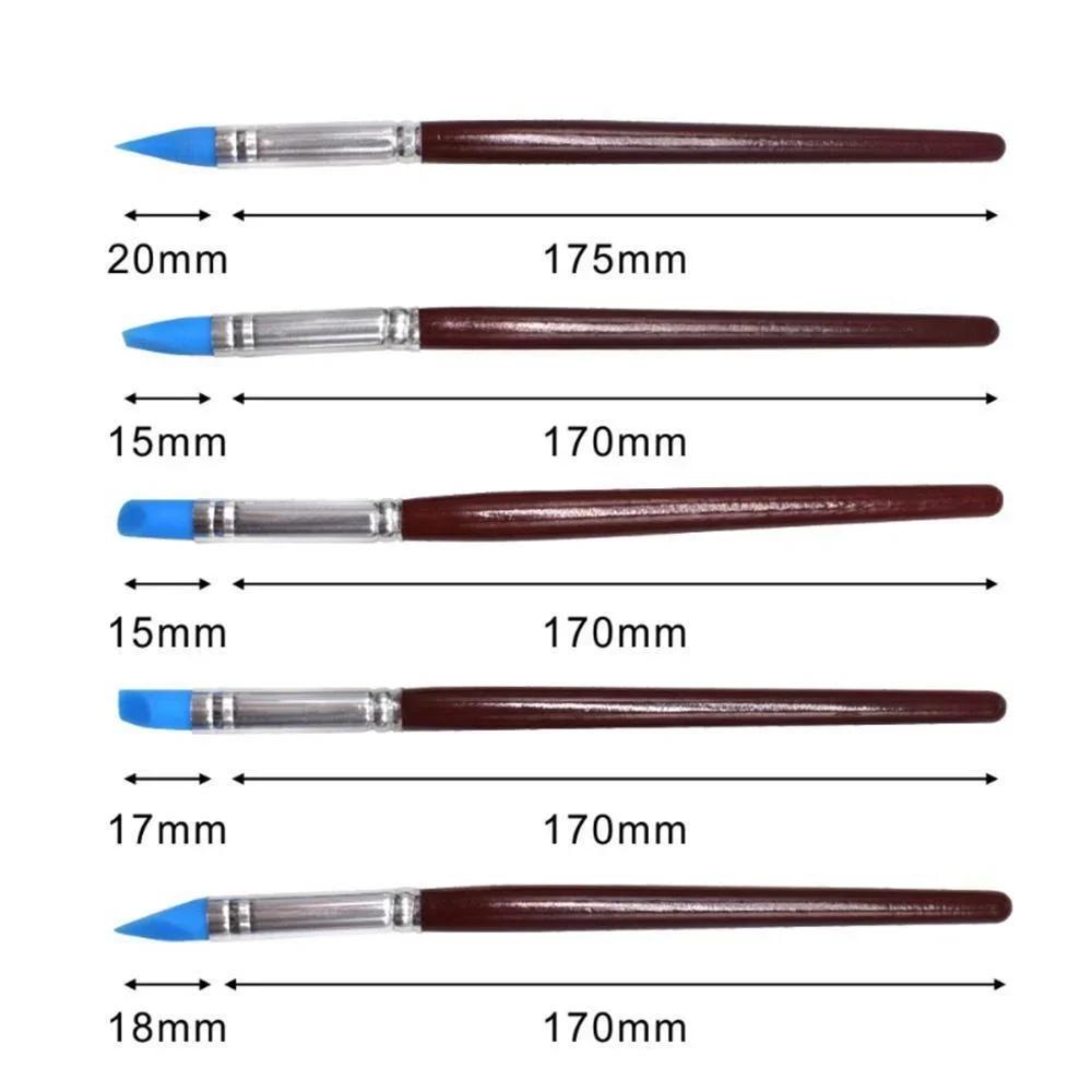 5Pcs Wood Handle Clay Sculpting Tools Set DIY Wax Carving Pottery Craft Polymer Modeling Art Supplies