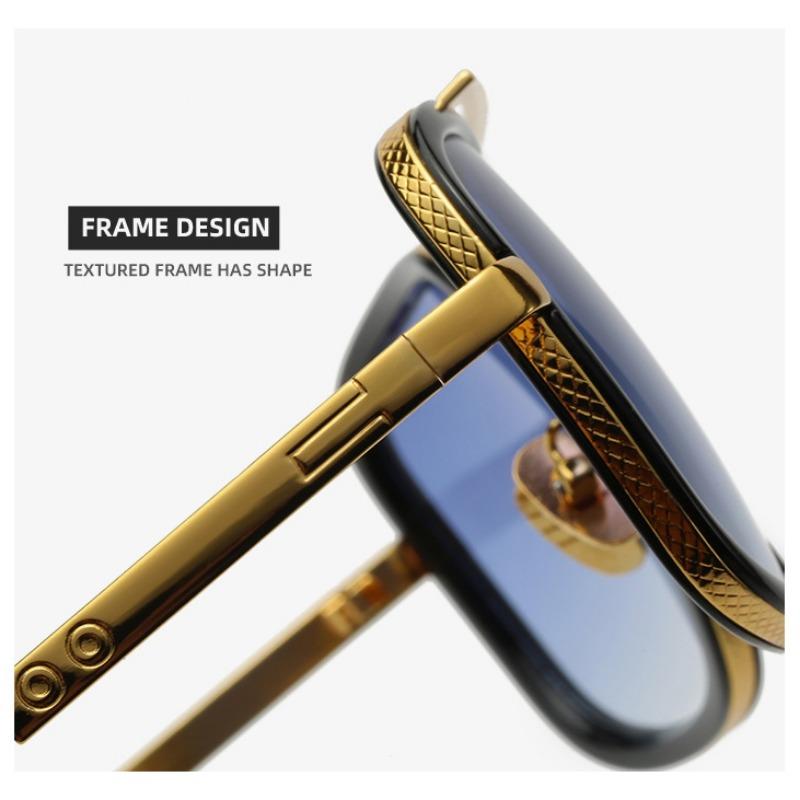 Fashion Square Sunglasses Vintage Metal Sun Glasses Men's Outdoor Sport Travel Sunscreen Sunshade Non-polarized Glasses