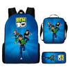 Less Hacker Backpack Ben 10 Student School Bag Anime Cartoon Backpack Lunch Bag Satchel Pencil Case