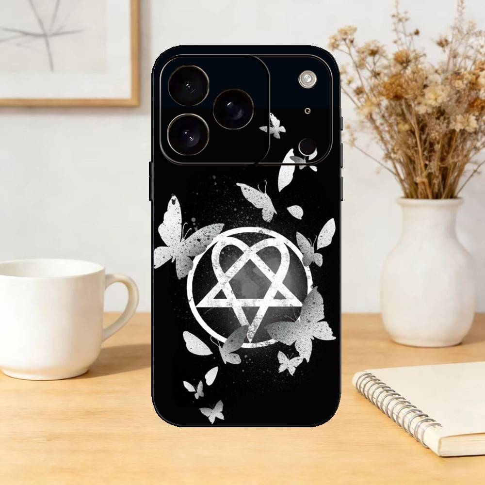 

ROCK Band H-HIM Phone Case For iPhone 17,16,15,14,13,12,11 Plus,Pro Max,SE4Soft Silicone Black Cover iPhone12PRO