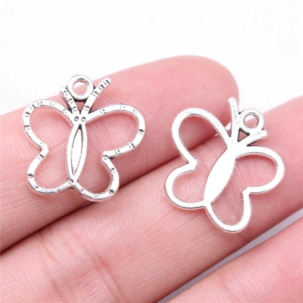 Charms Small Butterfly Pendants Wedding Jewelry Findings ZC114