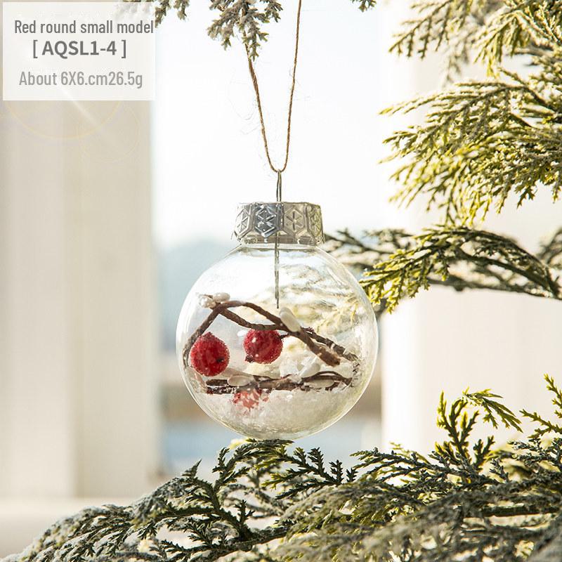 Hong Kong Heng 6cm Transparent Red Fruit Christmas Tree Ornament
