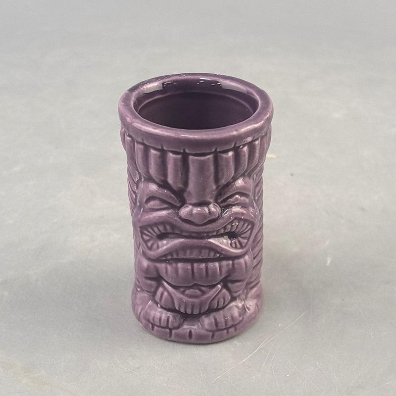 American Ceramic Relief Cup Hawaiian Cocktail Cup Grimace Cup Ceramic Tiki Cup Bar Tiki Cup