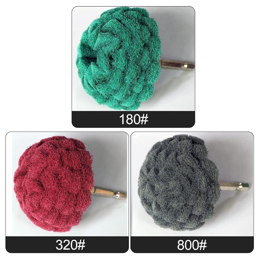 9PCS Scouring Pads Abrasive Buffing Polishing Wheel Drill Attachment Set, Non Woven Wheel Polishing Kit For Drill,Power Scrubber Drill Polishing