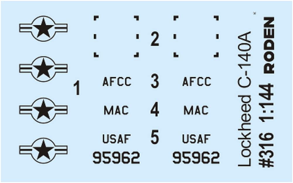 Roden 1/144 Scale US Air Force Lockheed C-140A Jetstar Radio Observation Plane Plastic Model Kit RE14316
