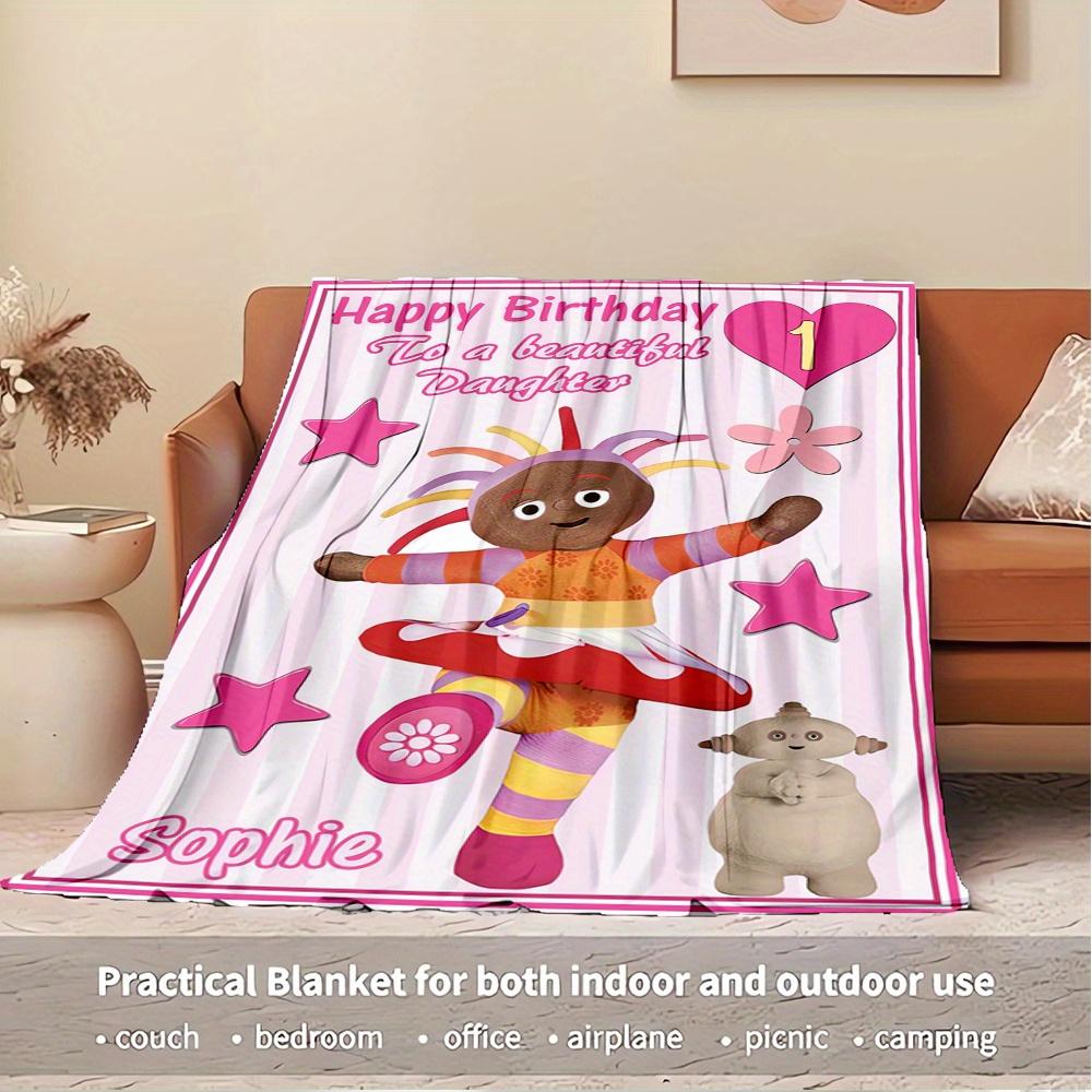 1pc Flannel Throw Blanket, Upsy DaisyPattern Printed Blanket, Warm Cozy Soft Blanket For Couch Bed Sofa Car Office Camping Travelling, Gift