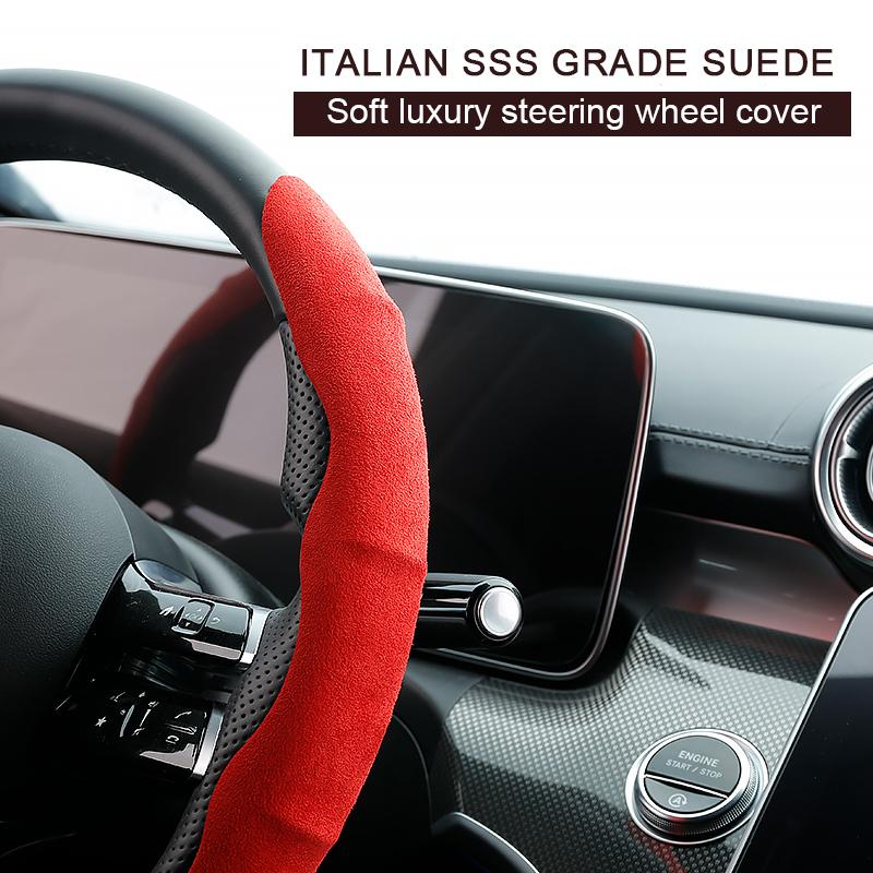 38cm Steering Wheel Cover Deer Fluff 15inch Non-Slip Steering Wheel Booster Cover Auto Car Accessories Cubre Volante