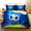 3D Football Duvet Qult Cover Bedding Set with Pillowcases Single Double King New