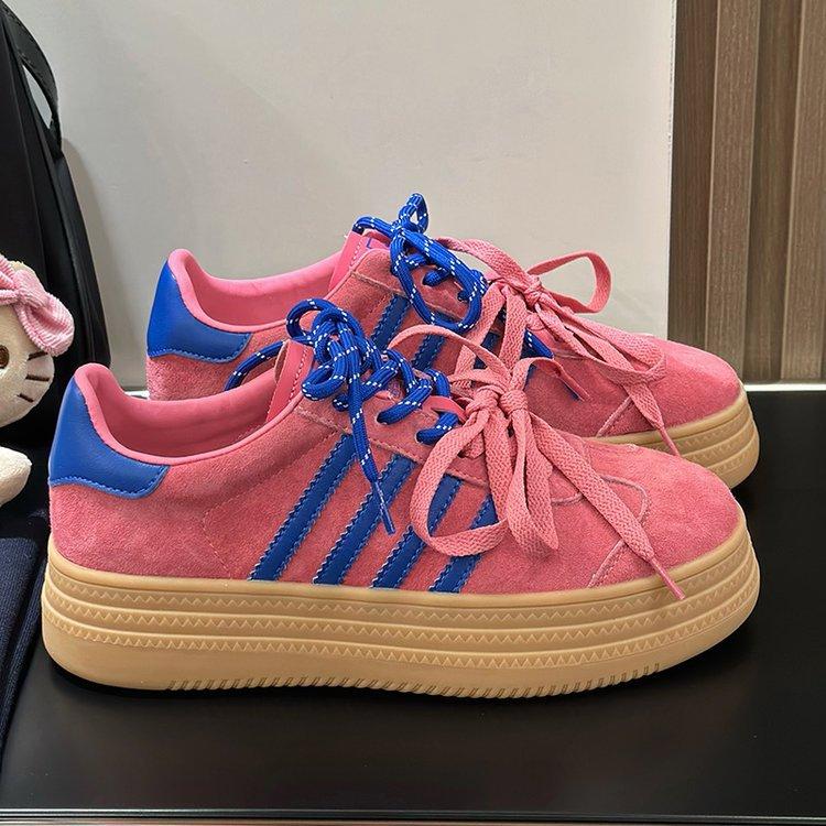 Thick-soled Matte Leather Four-bar German Training Shoes Women's Shoes 2025 Spring New Pair of Shoelaces Breathable Casual Sports Board Shoes Women