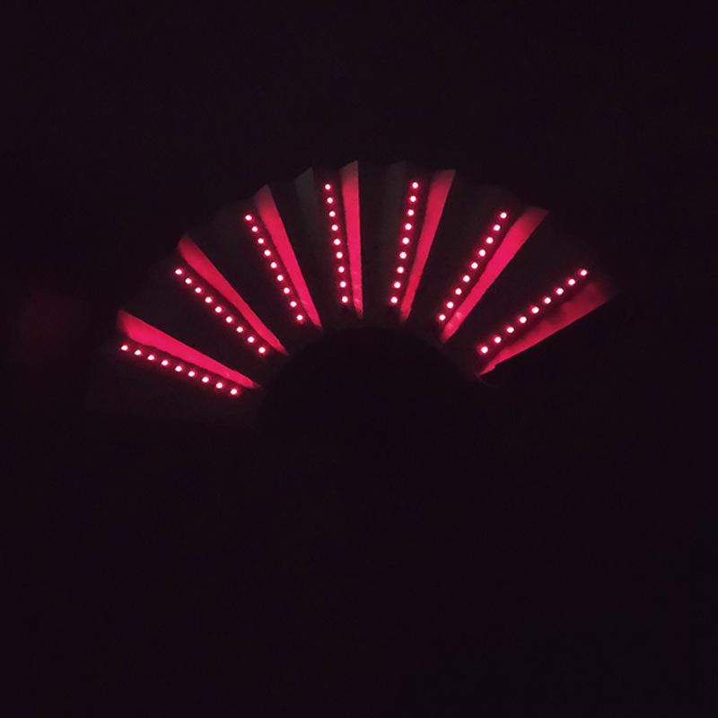 Rose Lace Edge LED Folding Fan - Wedding Gift & Dance Prop
