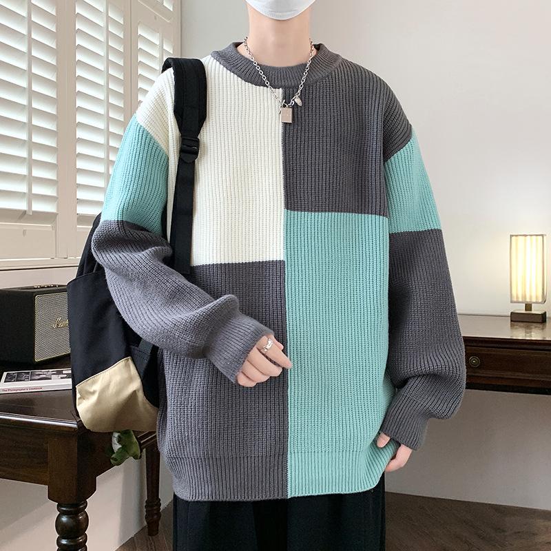 Anyang Men's Color Block Wool Sweater - Autumn/Winter 2024 Collection