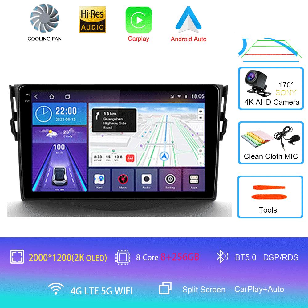 Car Radio Android 14 Carplay For Toyota RAV4 Rav 4 2005 2006 2007 - 2013 Navigation GPS Multimedia Player Stereo wifi+4G BT DSP