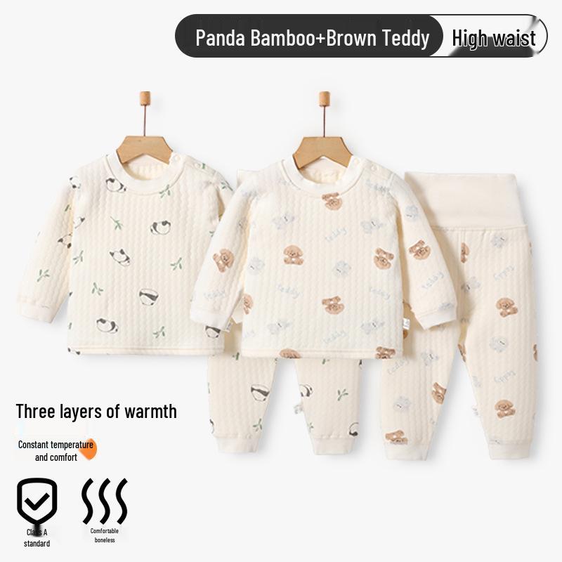 Jingqi Pure Cotton Baby Warm Underwear Set for Boys & Girls - Autumn & Winter Collection