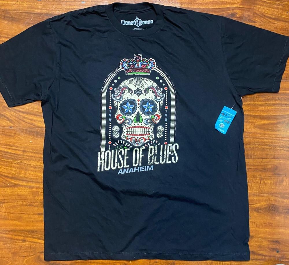 HOUSE OF BLUES  Skull Crown Graphic  Anaheim Black Tee SZ XL- NWT Unisex T-Shirt XL