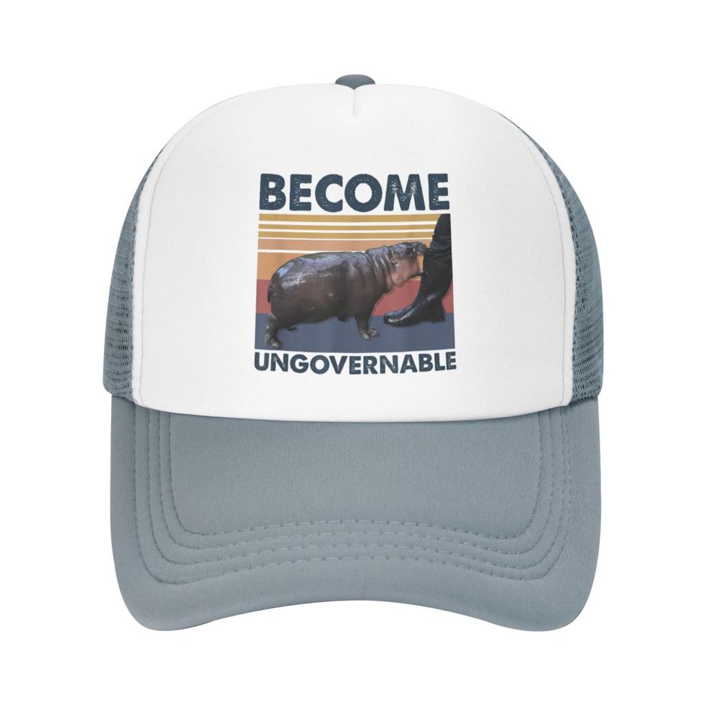 Custom Become Ungovernable Moo Deng Baseball Cap Hip Hop Women Mens Adjustable Trucker Hat Spring Dad Hat
