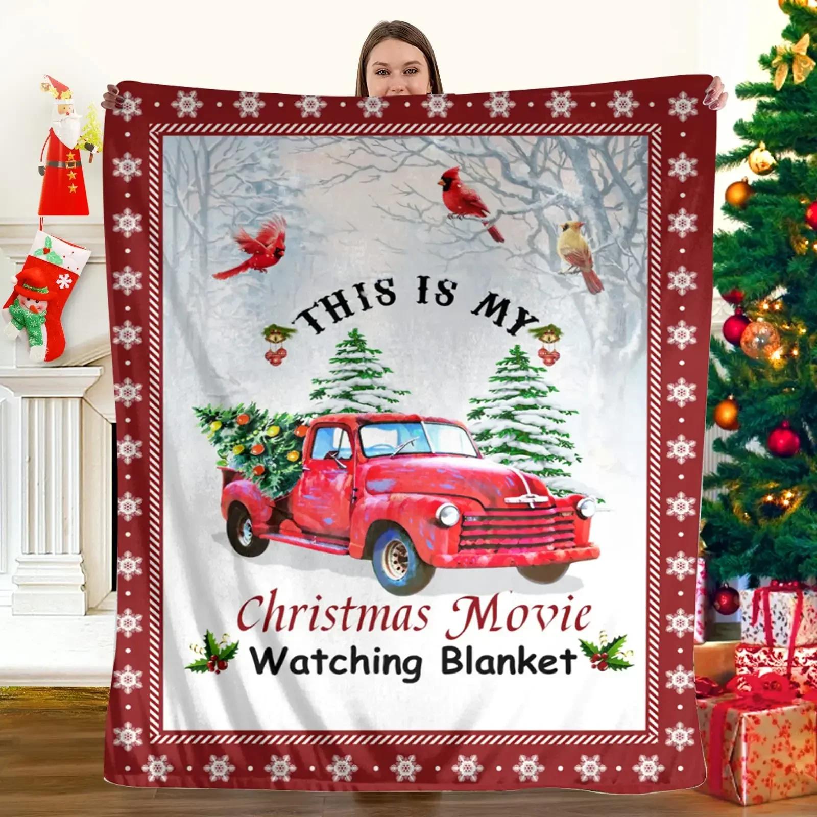 Christmas Flannel Throw Blanket Merry Christmas Soft Gift Blanket Home Decoration Sofa Blanket Bedding Living Room Lightweight 75x100cm (30x40inch)