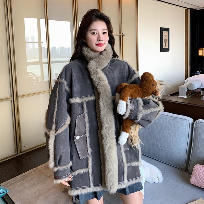 Women's High End Loose Fur Integrated Jacket
