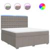Vidaxl Letto Continentale Con Materasso, Taupe, Tessuto, 180X200 Cm