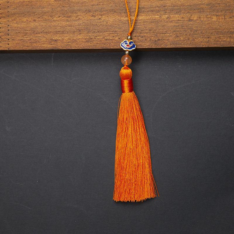 10cm Polyester Silk Tassels Auspicious Clouds Cap Fringe for DIY Crafts Bag Clothing Accessories Curtains Home Decoration 5PCS