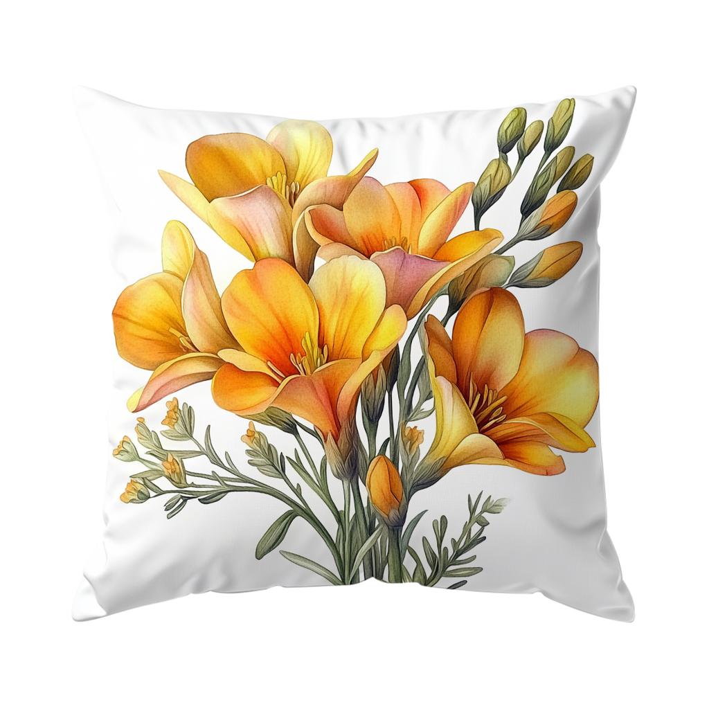 Yellow Floral Pattern Pillowcase Printed Polyester 40/45/50cm Throw Pillowcover Decorative Sofa Cushion Pillowslip Home Decor