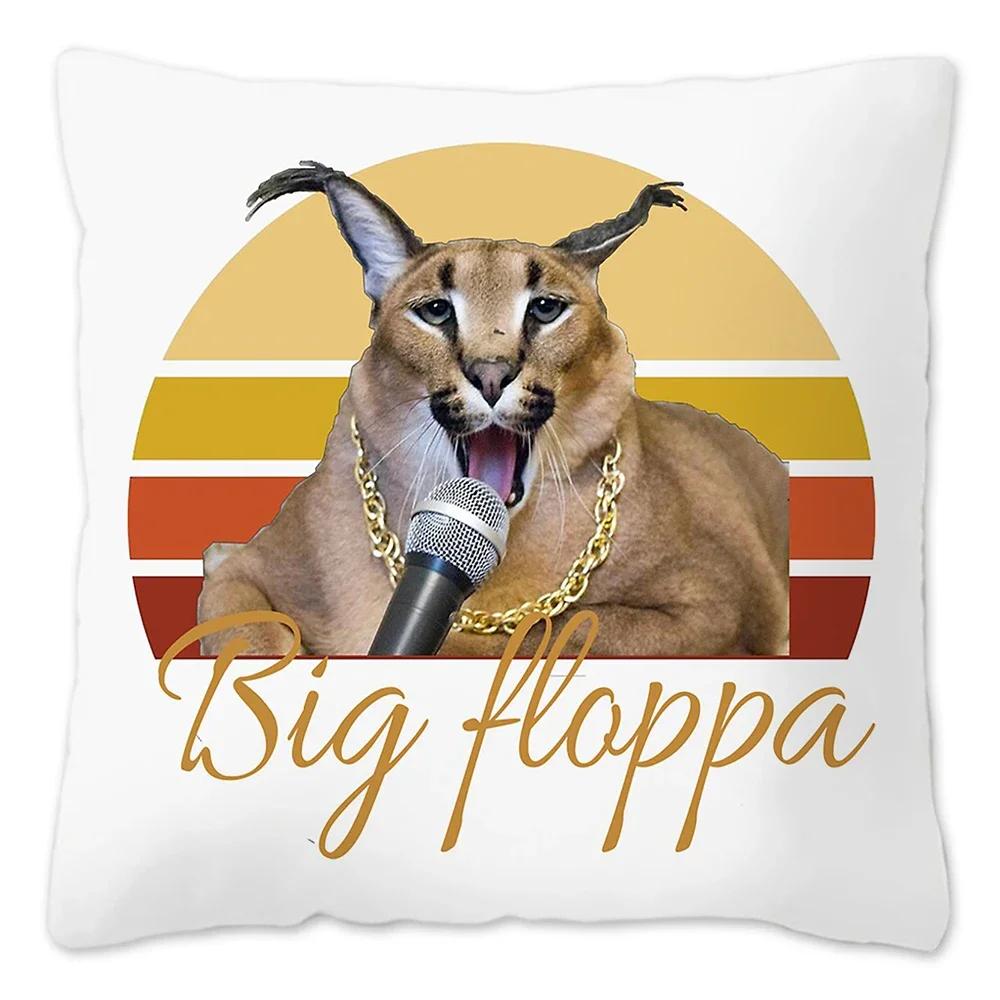 Capa de Almofada Meme Fofo Floppa 40x40 Decoração de Casa Dakimakura Engraçada Gato Caracal Capa de Almofada para Sala de Estar Housse De Coussin