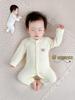 Pure Cotton Baby Romper: Open Front, Class A, for 0-12 Months, Spring/Autumn, Newborn Outerwear, Crawling Suit, Single-Layer Base.