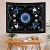 VIKAMA Blue And Pink Floral Mystic Mandala Tapestry BohemianStyle Bedroom Headboard Decorative Hanging Room Decor