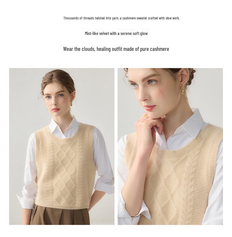 Women's Pure Cashmere Seven-Needle Loose Knit Vest