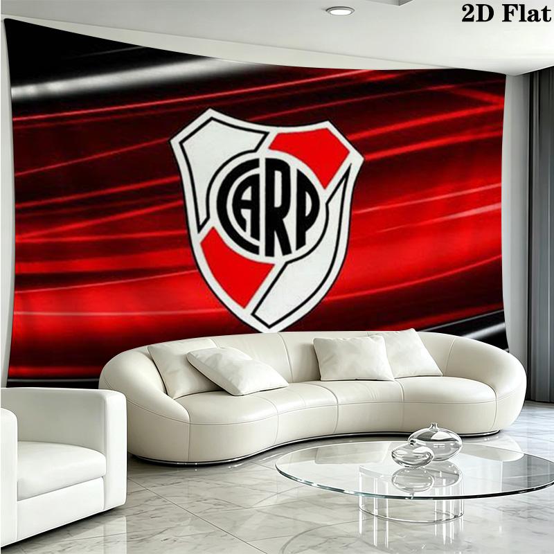 River Plate Logo Wall Tapestry Aesthetic Wall Hanging Printed Fabric Blanket Decorative Tapestries for Bedroom Living Room Home Decor