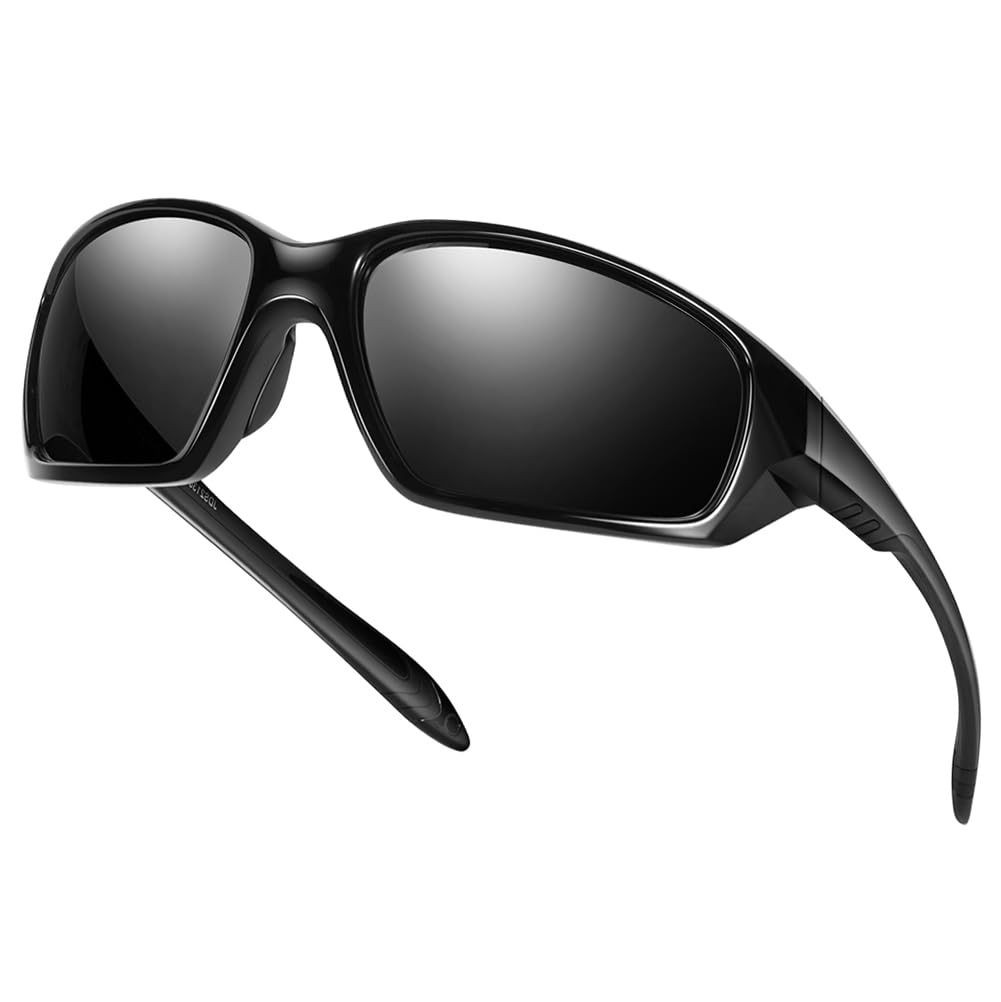 

Sports Sunglasses Polarized Sunglasses UV400 Protection TR90 for [Laza-Vally] Driving/Biking/Fishing/Baseball/Skiing/Running/Golf Black чорний