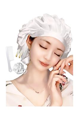 JOLIESSE SILK Silk 30 Momme Silk Hair Natural for Long and Short Includes Hair Nail Elastic Band Set Nightcap, Cap, 100% Silk, Hair, Scrunchie, Tie,