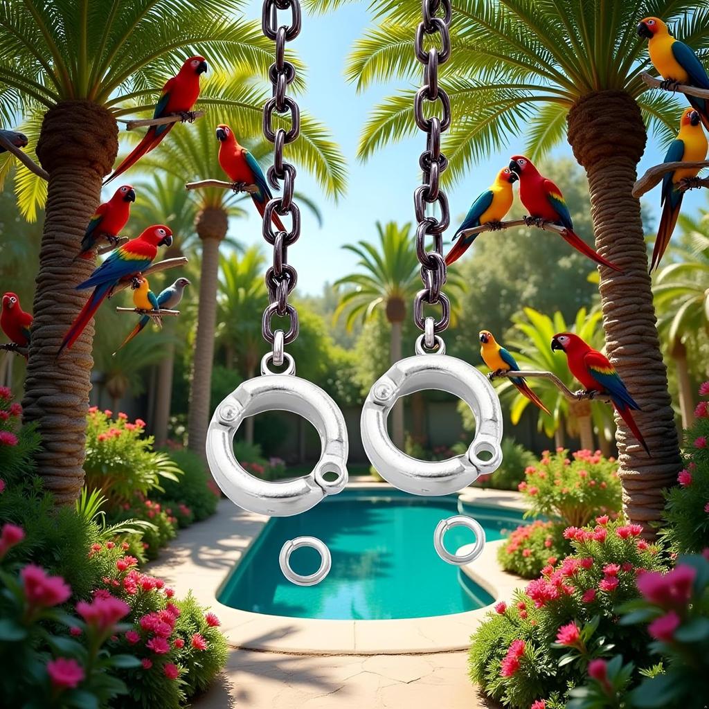 2Pcs Silver Parrot Foot Rings, Bird Leg Rings Metal Bird Foot Ring Outdoor Fly Training Parrot Leg Bands Birds Opening Clip(Inner Diameter 5.5 mm),