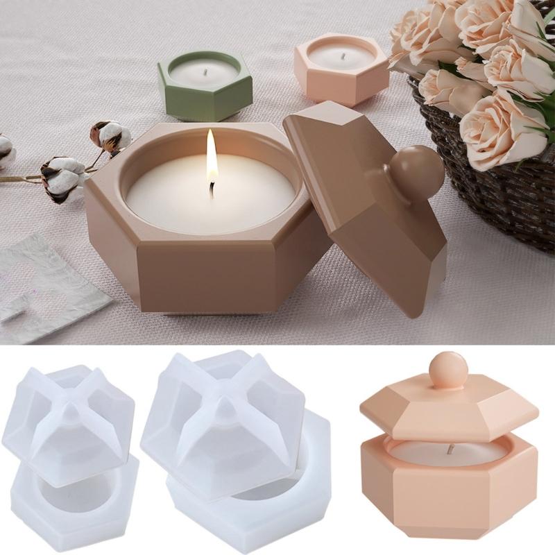 DIY Crafts Silicone Mold Hexagonal Jewelry Box Molds Silicone Candle Cup Molds Perfect for Jewelry Box Storage Container