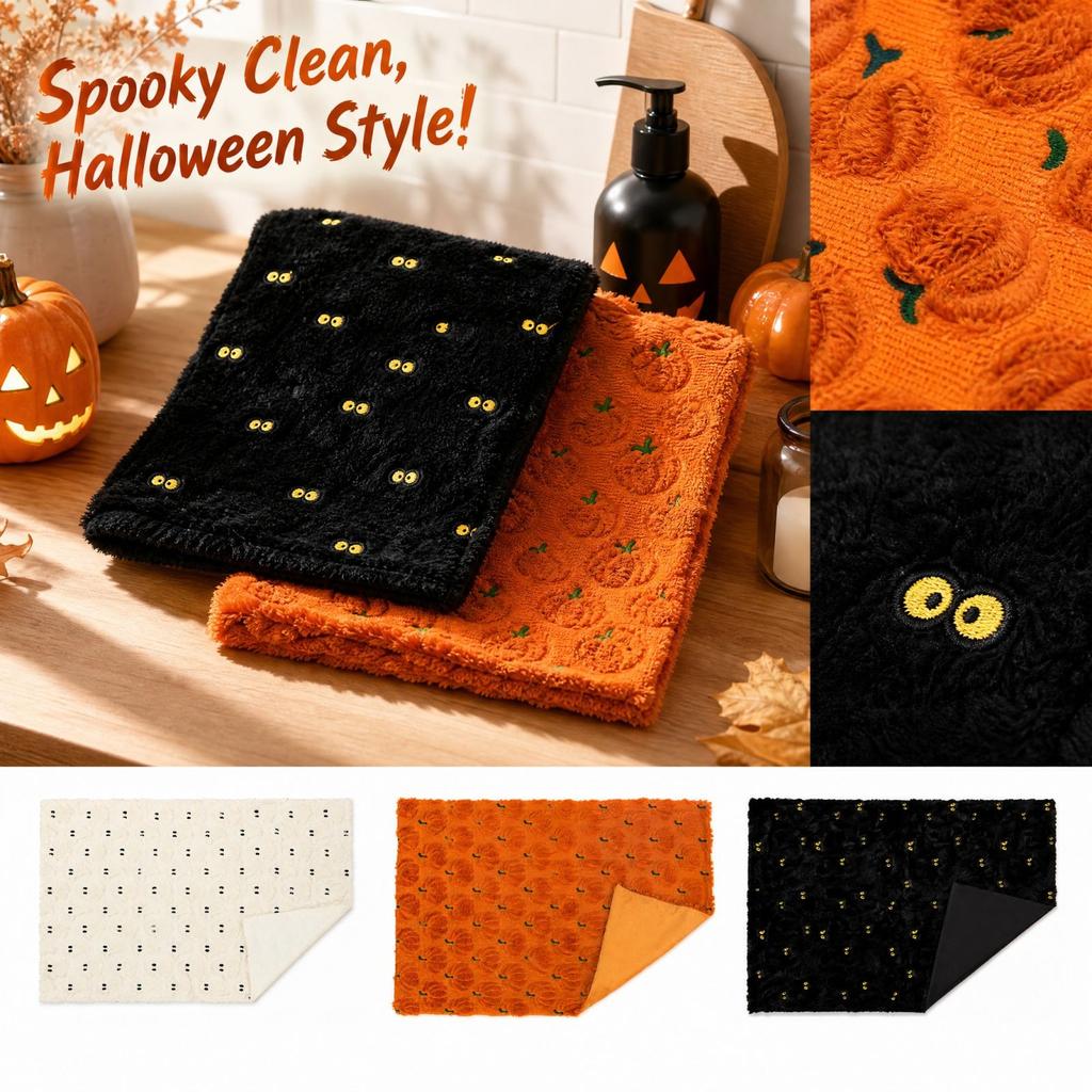 Halloweenové utěrky Víceúčelové opakovaně použitelné kuchyňské utěrky pro domácnost a párty
