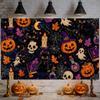 Halloween Decor Supplies Banner Spooky Graveyard Pumpkin Bat Skull Background Festival Party Decor Photography  Backdrop Props473