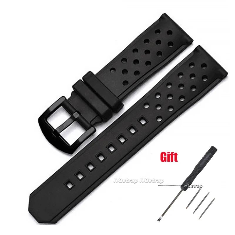 

Black Silicone Wristband for Tag Heuer for Racing F1 WAZ2113 Waterproof Bracelet 22mm Diving Watchband Breathable Replacement 22mm-no logo