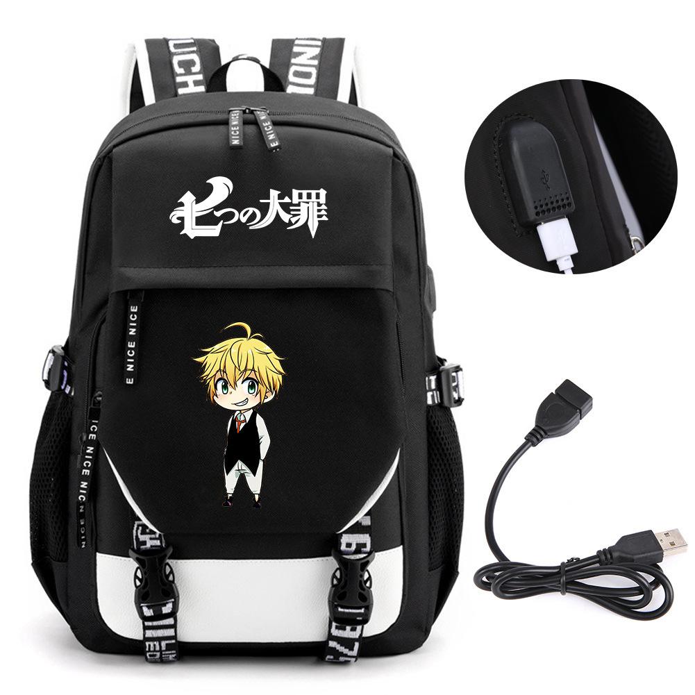 Animation Seven Deadly Sins Backpack Casual Backpack Student School Bag Men'S And Women'S Printed Computer Bag Travel Bag