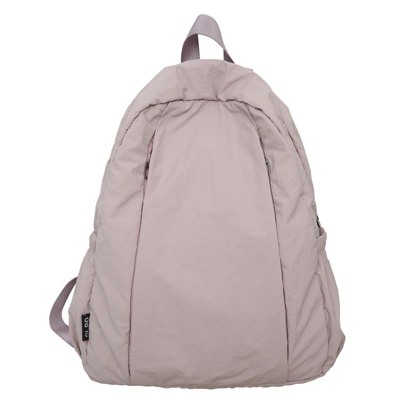 

Women s Nylon Backpack Solid Color Student School Bag Men Large Capacity Backpack фіолетовий